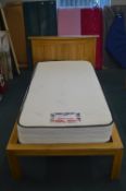 Solid Oak Single Bed Frame with Britannia Pocket R