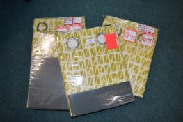 *Four Pairs of Montgomery Lined Eyelet Curtains 46