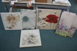 *Four Floral Canvas Prints