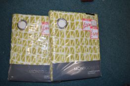 *Two Pairs of Montgomery Lined Eyelet Curtains 66