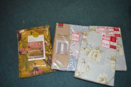 *Four Pairs of Assorted Floral Curtains