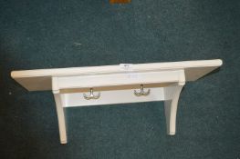 White Hall Shelf with Coat Hooks