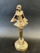A car mascot in the form of a cabaret girl, Art Deco style design, approx. 6 1/2