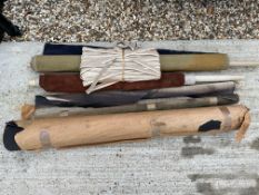 A quantity of upholstery material including pasting lace, hood cloth etc.