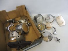 A box of rear view mirrors etc.