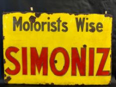 A Simoniz Motoring Polish enamel sign, 47 x 31