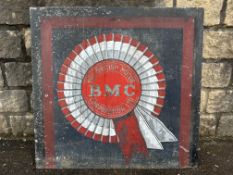 A large BMC aluminium advertising sign, 31 x 29 3/4