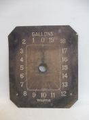 A Wayne petrol pump clock face, 11 3/4 x 13 3/4