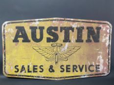 An Austin Sales & Service advertising sign by Taylor Signs, 42 x 24