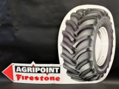 A Firestone Agripoint pictorial directional advertising sign, by repute new old stock, 39 x 26