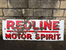 A Redline Motor Spirit rectangular enamel sign by Bruton of Palmers Green, 53 x 18