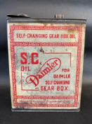 A Daimler Self-Changing Gear Box Oil gallon can.
