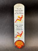 A rare Shell Motor Oil bookmark, decorated with the robotman, 2 x 8 1/4