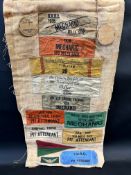A motor racer's collection of arm bands and competitor passes from the 1930s to include B.R.D.C.