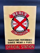 A new old stock Redex 'Official Station' tin advertising sign, 17 1/2 x 25 1/2