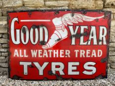 A rare and early Good Year Tyres enamel sign by F.Francis, circa 1912, 60 x 40