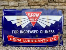 A rare Germ Oils 'For Increased Oiliness' rectangular enamel sign 60 x 36 1/4
