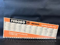 A Ferodo fan belts wall mounted display rack, 40 x 16 1/2