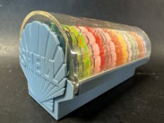 A circa 1960s Shell Carinex Polystyrene sample case, containing 25 colour samples.