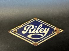 A Riley lozenge shaped enamel door plaque, 5 3/4 x 3 1/4