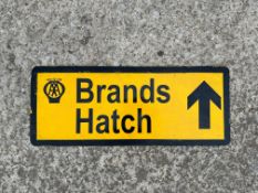 A metal sign bearing an AA logo and the words Brands Hatch, 30 x 12