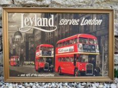 A circa 1960s hardboard pictorial sign advertising Leyland Routemaster buses, 30 x 20