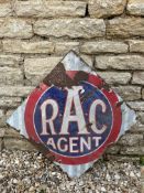 An RAC Agent lozenge shaped enamel sign, 28 x 28