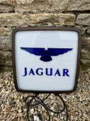 A Jaguar light-up advertising sign, some retouching to the Jaguar logo, 16 3/4 x 16 3/4, 6