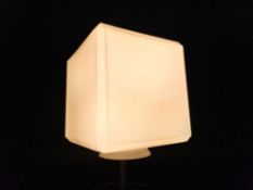 A small opaline glass oil globe of square form believed new old stock, 6