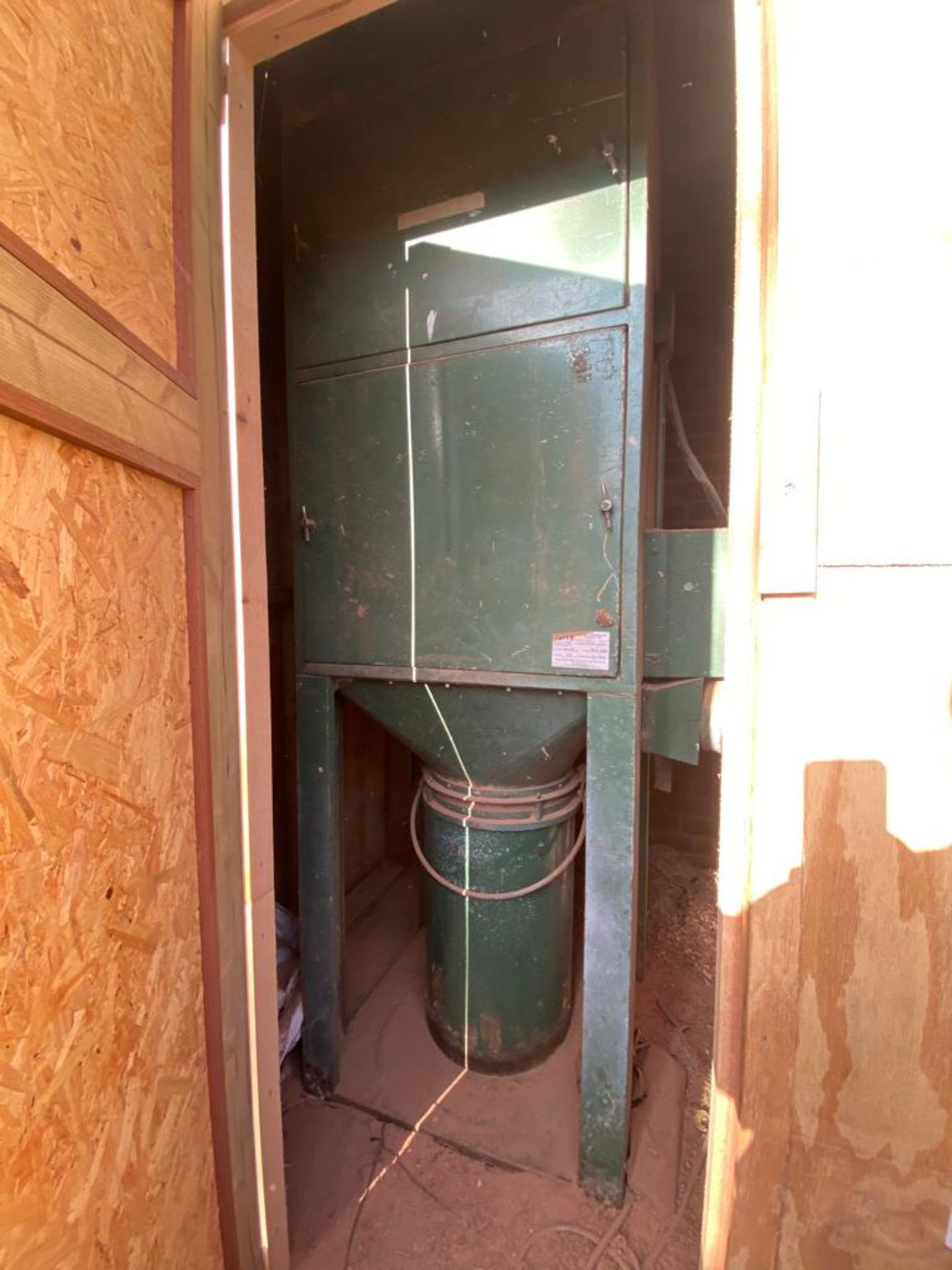 Unnamed saw dust extraction cyclone & external pipework