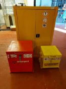 (3) Armogard steel storage boxes