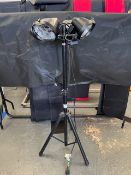 Zinc TS37445 BLK Four Head Parasol Heater