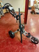 Fastfold Trike 2.0 golf trolley with Volvik umbrella