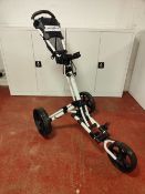 Fastfold Trike 2.0 golf trolley with Volvik umbrella