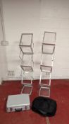 (2) Freestanding aluminium folding brochure holder display stands