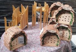 6 x Woodlodge Garden Insect Hotels and 21 x High Root Plant Pot Stands - New Stock - Ref: