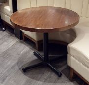 1 x Round Restaurant Dining Table With Wooden Top And Cast Iron Base - Ref: GEN772 WH2 - CL811 BEL -
