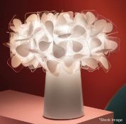 Set Of 2 x SLAMP Clizia Designer Table Lamp With Smokey Grey Petals Floral Look W/ 360 Light Effect