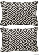 A Pair Of EICHHOLTZ 'Dudley' Designer Monochrome Cushions - Original Price £240.00