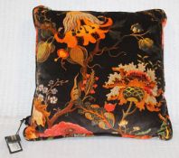 1 x HOUSE OF HACKNEY 'Artemis' Luxury Velvet Cushion In Black (45cm x 45cm) - Original Price £155