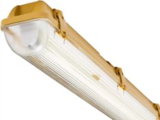 6 x NVC Alaska 1x58W T8 110v IP65 Emergency Non-Corrosive Fluorescent Batten Light - New Boxed Stock