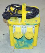 1 x Site Transformer For 110v Tools and Lighting - 2 x 16A Sockets - 240v to 110v