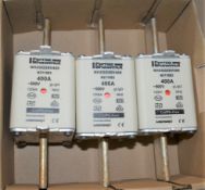 6 x NH-ZERO Fuse Links Size 2, 400A AC500V - Low Voltage HRC fuse NH2 400A - New Boxed Stock
