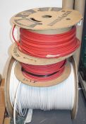 3 x Large Reels of Electrical Cable - Prysmian FP200 Gold and BICC Pyrotenax CCM 2L2.5 Red Cable