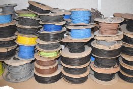 75 x Reels of Various Electrical Wire - Part Used Reels