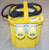 1 x Site Transformer For 110v Tools and Lighting - 3.0kva - 2 x 16A Sockets - 240v to 110v