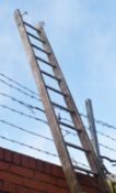 1 x Wooden 18ft Work Ladder With 15 Treads