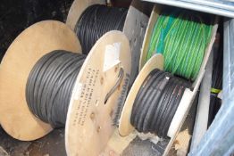 6 x Large Reels of Various Electrical Wire - Part Used Reels
