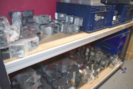 2 x Large Shelves Containing a Large Amount of Various Lighting Trunking - Unused Stock