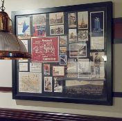 1 x Framed Montage Featuring Nostalgic Italian Travel-Related Imagery - Dimensions: 110 x 89cm -